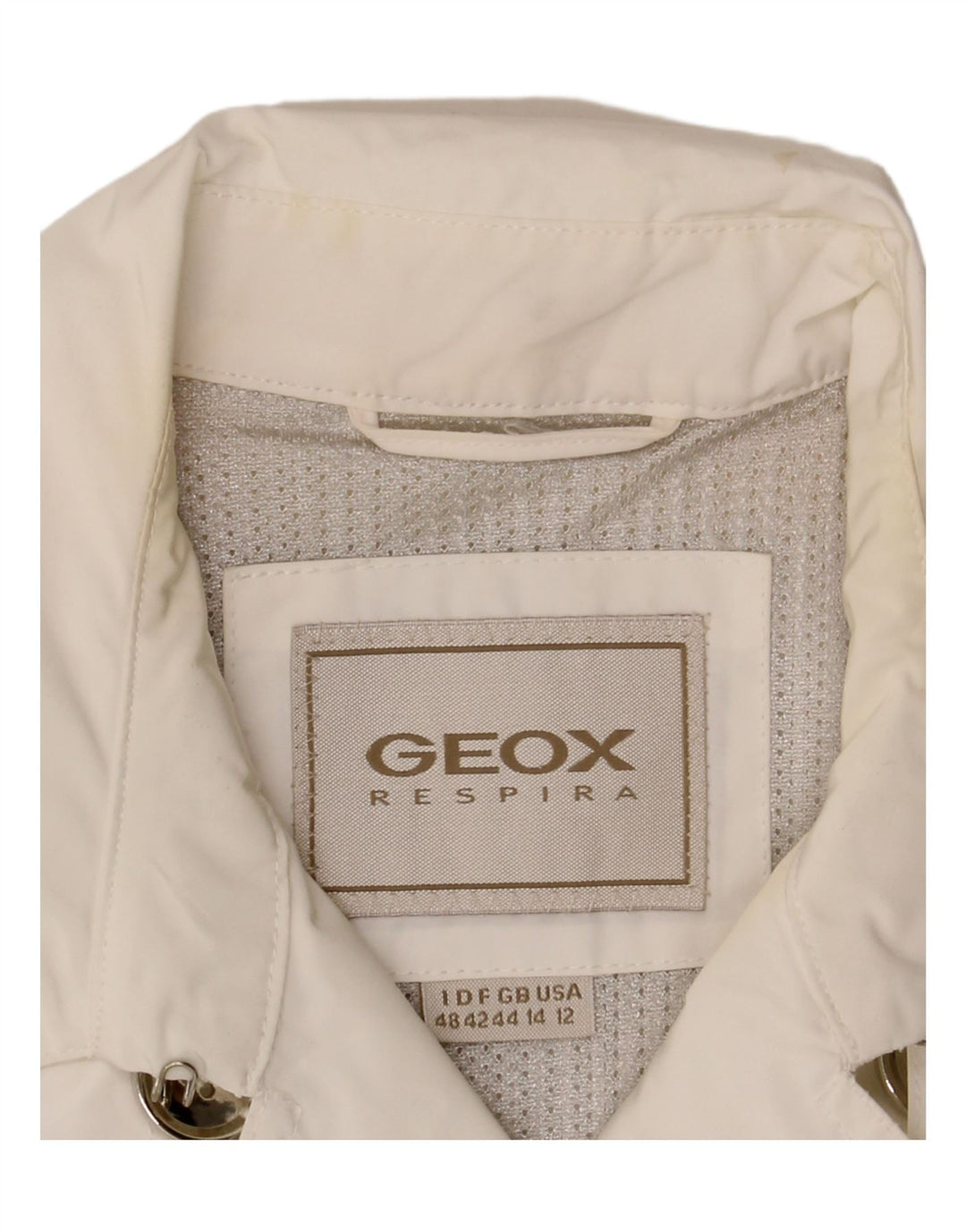 Geox Womens Respira Pea Coat UK 14 Grande Poliéster Branco