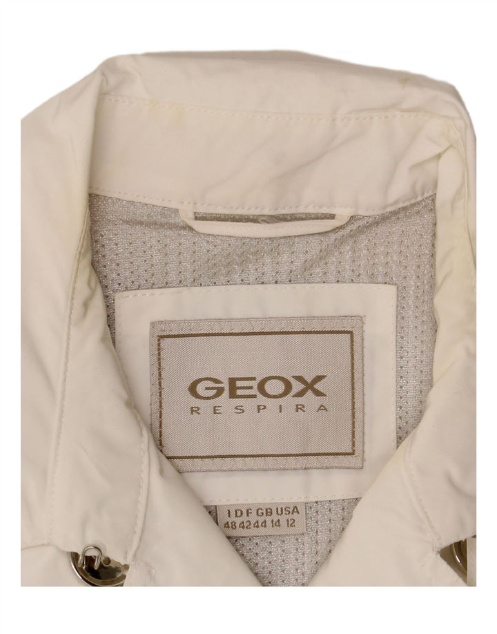 Geox Womens Respira Pea Coat UK 14 Grande Poliéster Branco