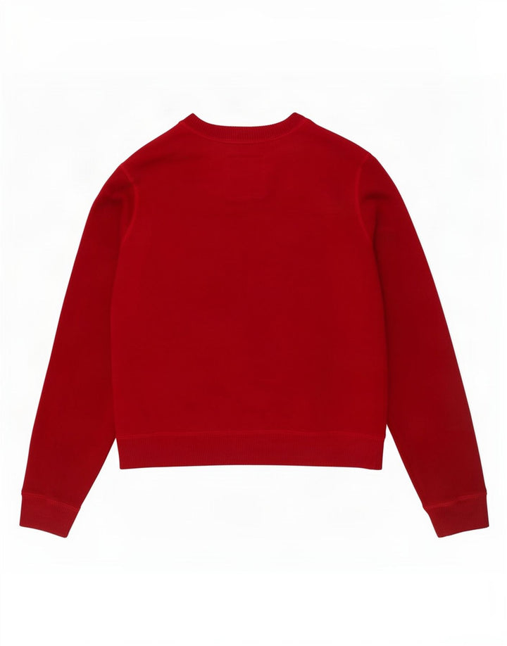 Hollister feminino gráfico moletom jumper UK 12 médio algodão vermelho