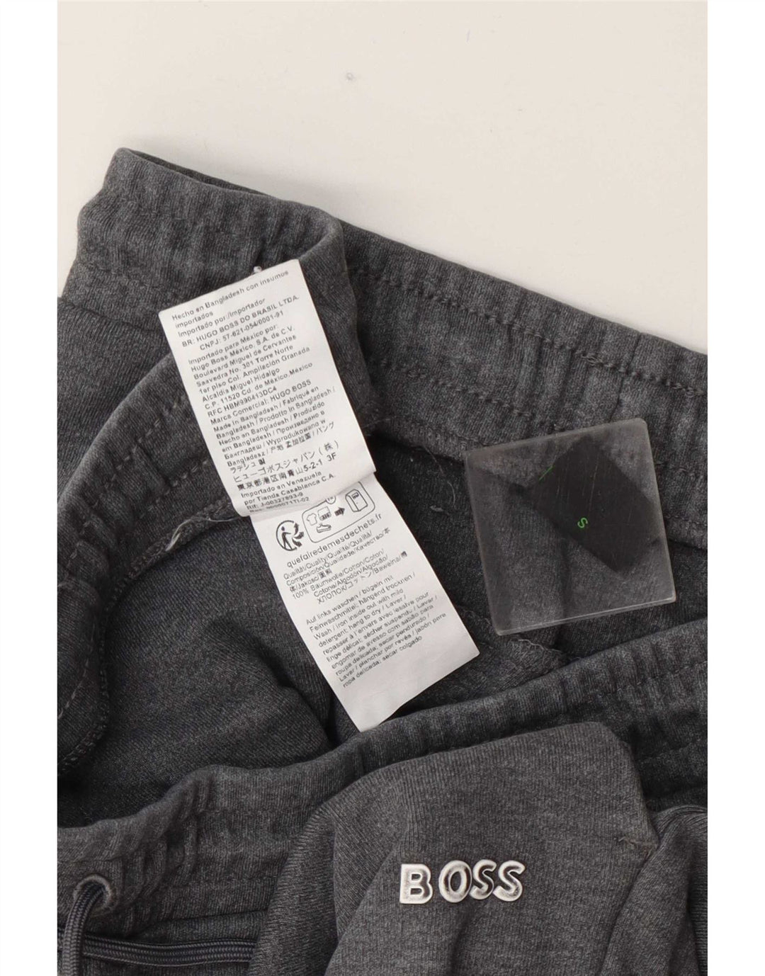 Hugo Boss Calça de treino masculina Joggers pequeno algodão cinza