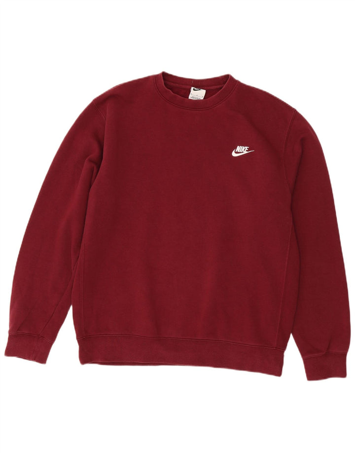 Nike Mens Moletom Jumper Médio Algodão Borgonha