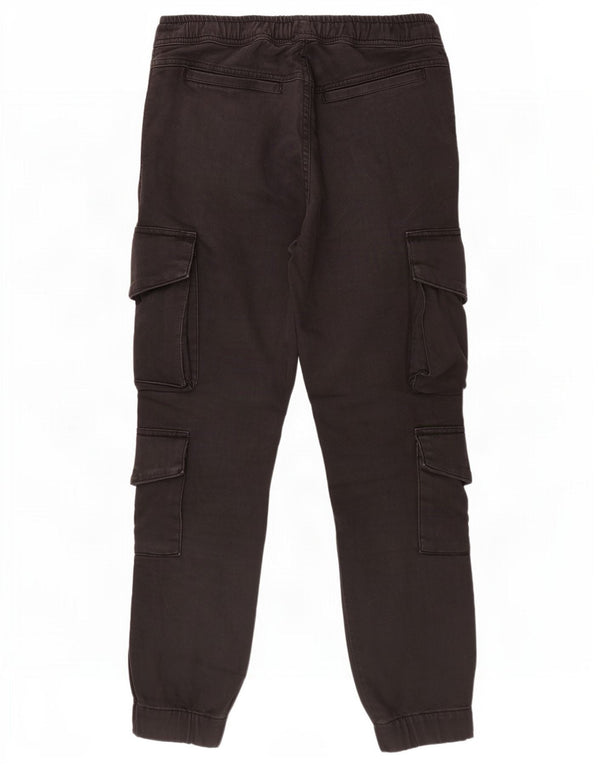 Zara Mens Joggers Cargo Calças Médio W31 L28 Preto