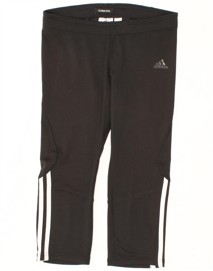 ADIDAS Womens Clima 365 Capri Tracksuit Trousers UK 12 Medium Black Vintage Adidas and Second-Hand Adidas from Messina Hembry 
