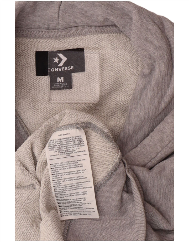 Converse feminino cropped oversized moletom com capuz Reino Unido 14 algodão cinza médio