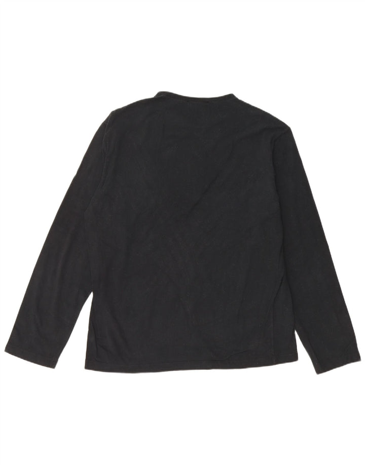 FRED PERRY Top masculino de manga comprida XL de algodão preto