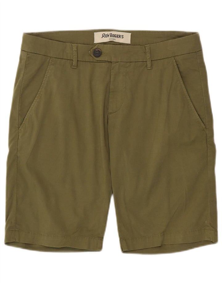 Roy Rogers Mens Chino Shorts W31 Algodão Cáqui Médio
