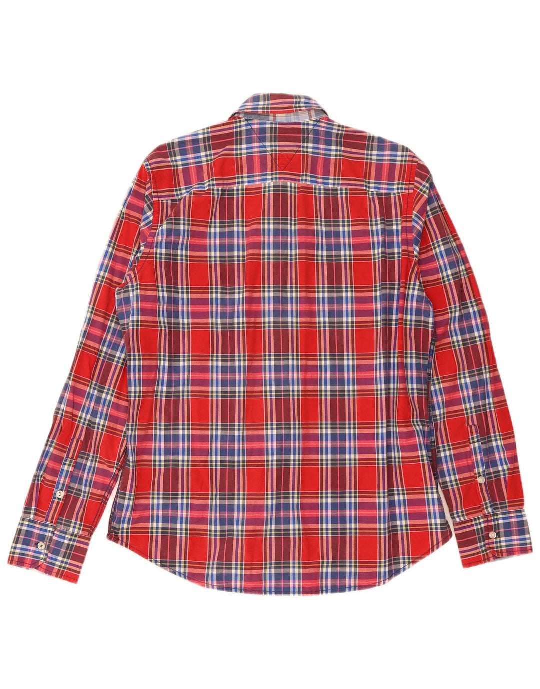Camisa masculina Tommy Hilfiger XL de algodão xadrez vermelho