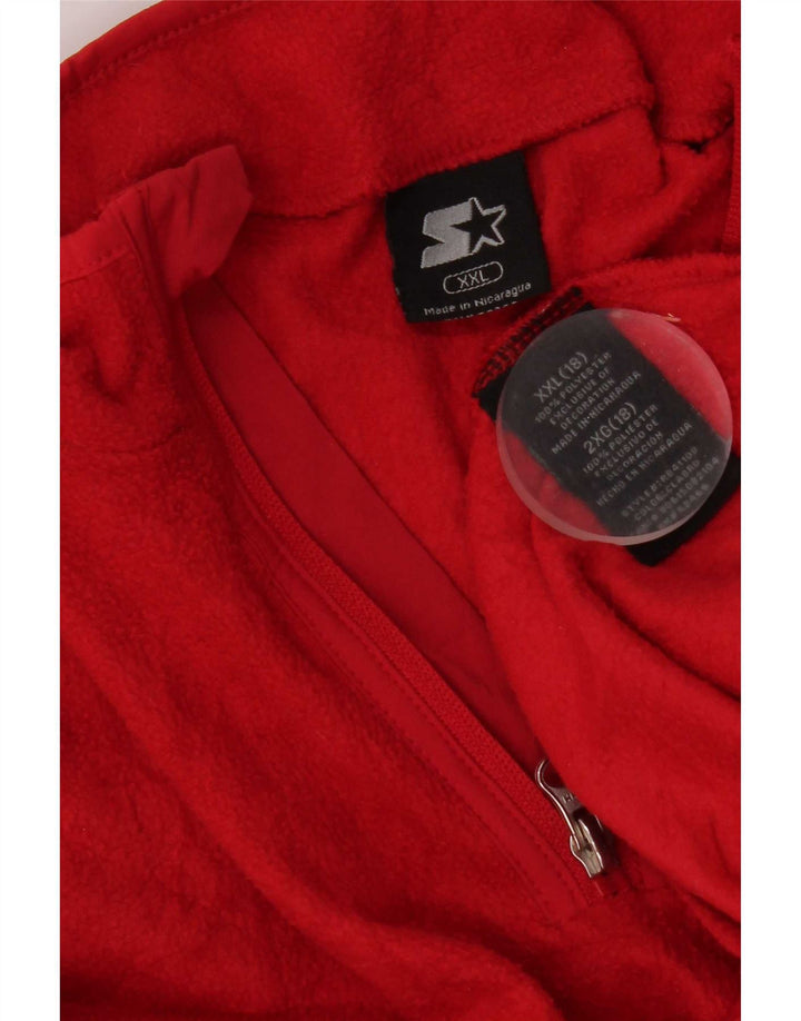 Jumper de lã feminino Starter com zíper e pescoço UK 20 2XL poliéster vermelho