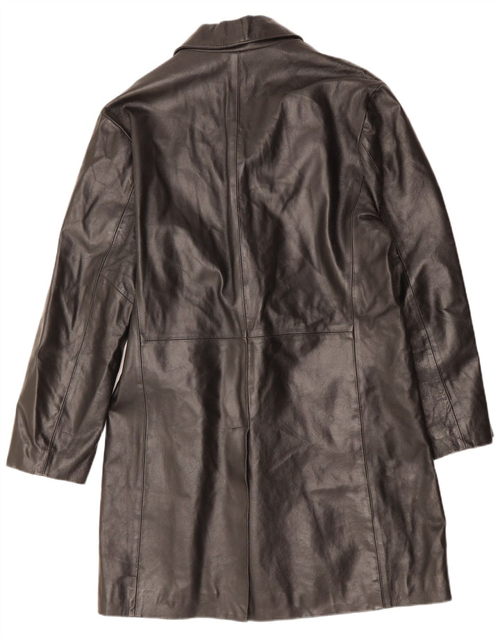 Casaco de couro masculino VINTAGE Reino Unido 36 pequeno couro preto