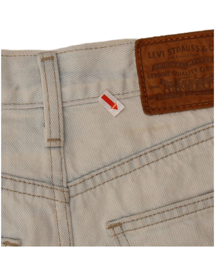 Shorts jeans feminino de cintura alta LEVI'S W25 XS azul algodão
