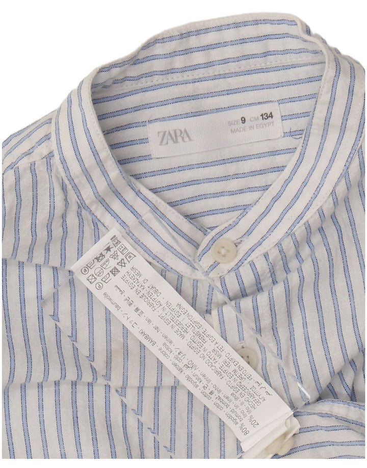 Camisa masculina ZARA 8-9 anos algodão listrado branco
