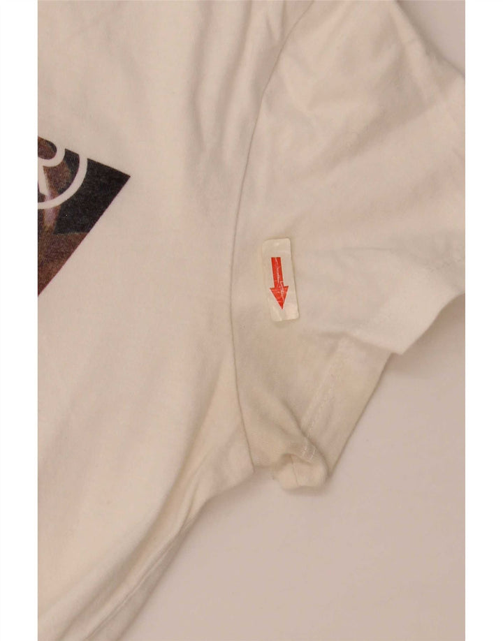Camiseta feminina gráfica Levi's UK 10 pequena branca