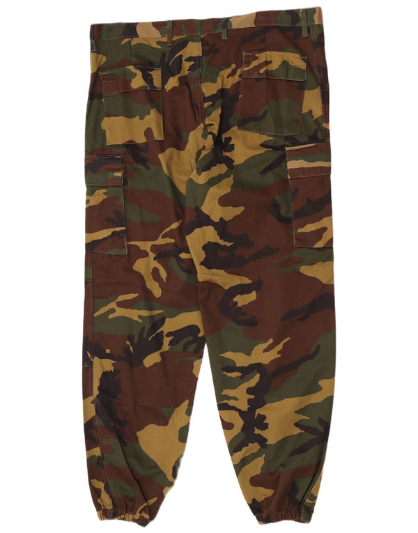 Calças cargo masculinas vintage EU 54 2XL W40 L30 cáqui camuflagem exército