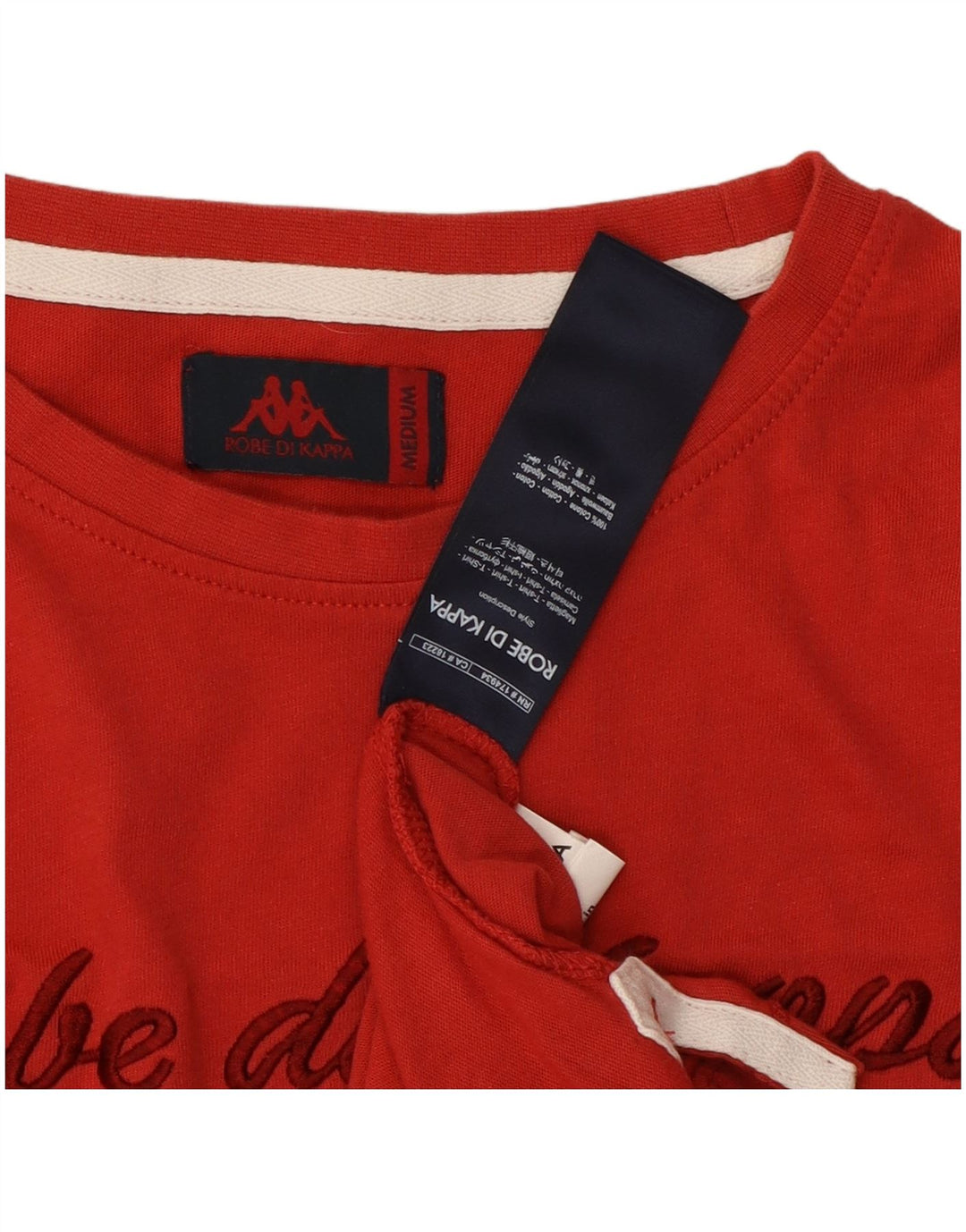 Camiseta feminina KAPPA com estampa gráfica UK 12 algodão vermelho médio