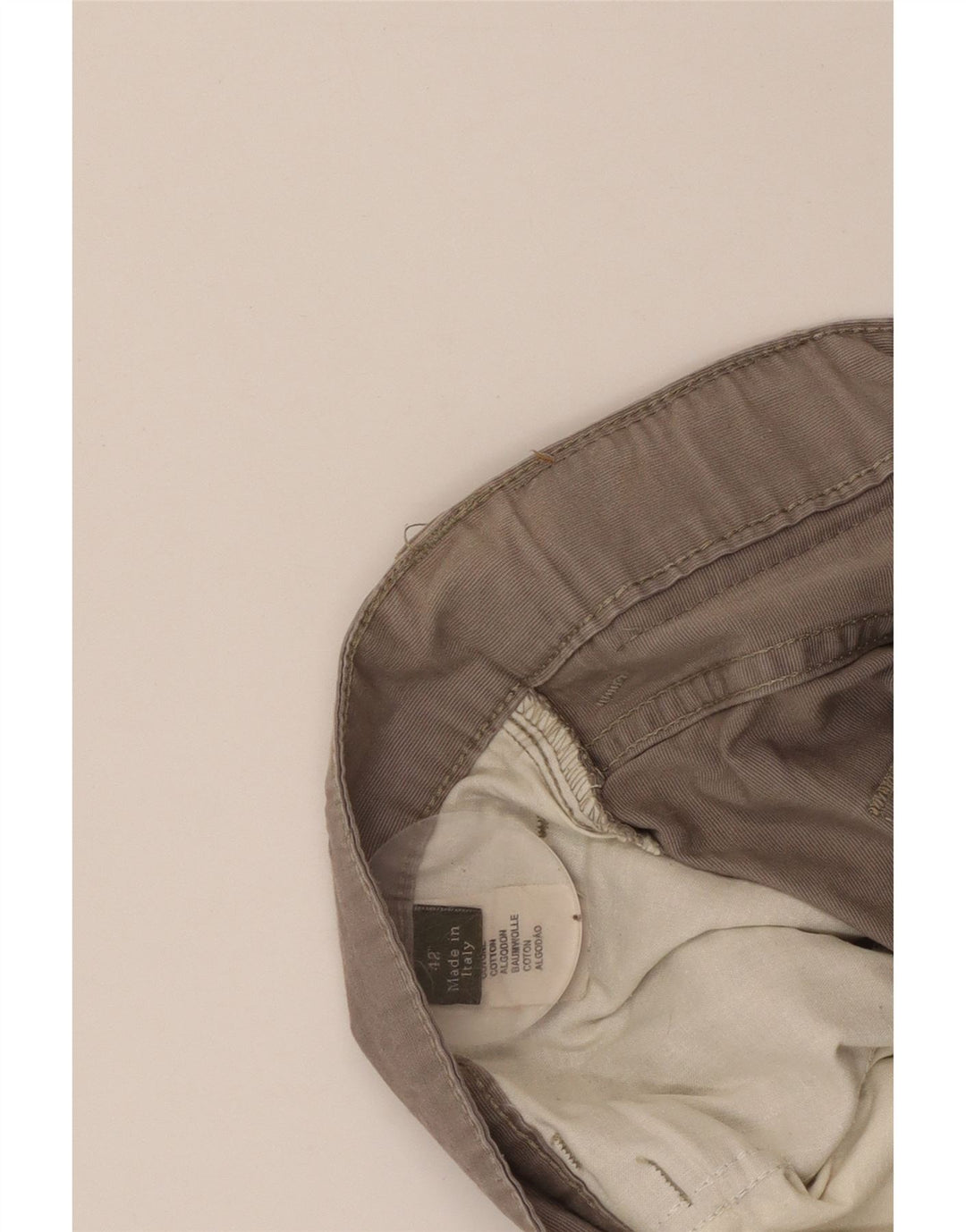 ERMENEGILDO ZEGNA Calça masculina reta casual W42 L30 algodão cinza