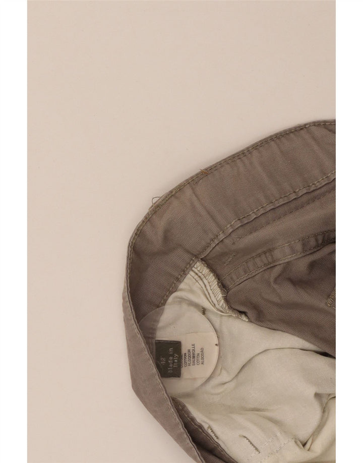 ERMENEGILDO ZEGNA Calça masculina reta casual W42 L30 algodão cinza