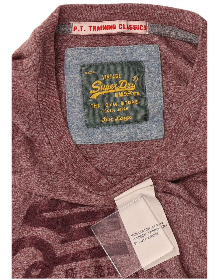 Camiseta feminina Superdry com estampa gráfica grande algodão manchado marrom