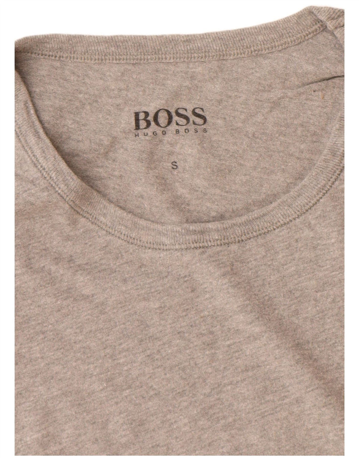 Hugo Boss Mens T-Shirt Top Pequeno Algodão Cinza
