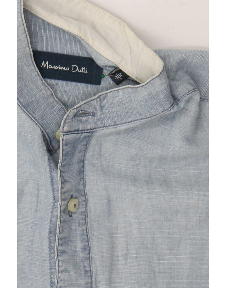 Camisa masculina Massimo Dutti azul médio