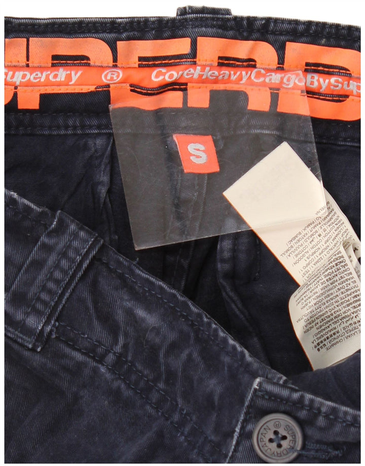 Shorts cargo masculino SUPERDRY pequeno W29 algodão azul marinho