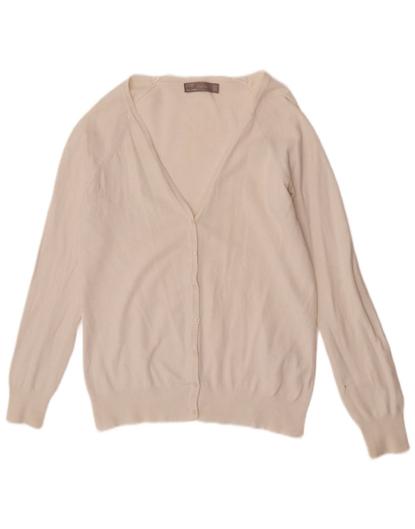 Zara Womens Cardigan Sweater UK 18 XL White Cotton