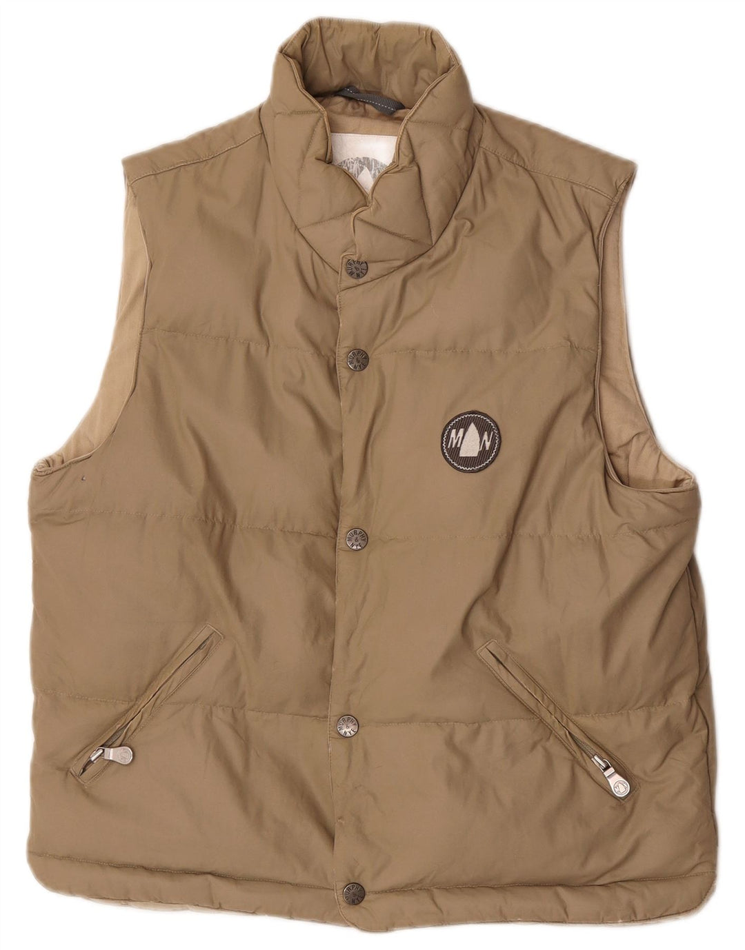 Colete acolchoado masculino Murphy & Nye UK 36 pequeno bege nylon