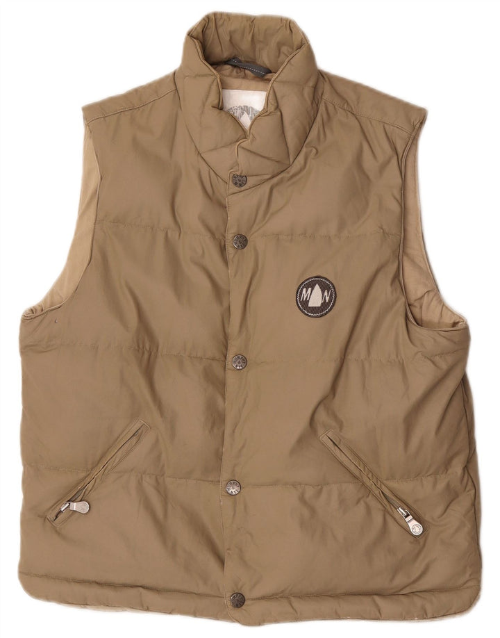 Colete acolchoado masculino Murphy & Nye UK 36 pequeno bege nylon