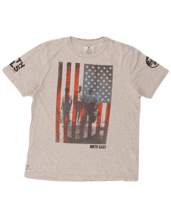 NORTH SAILS Mens Graphic T-Shirt Top XL Grey