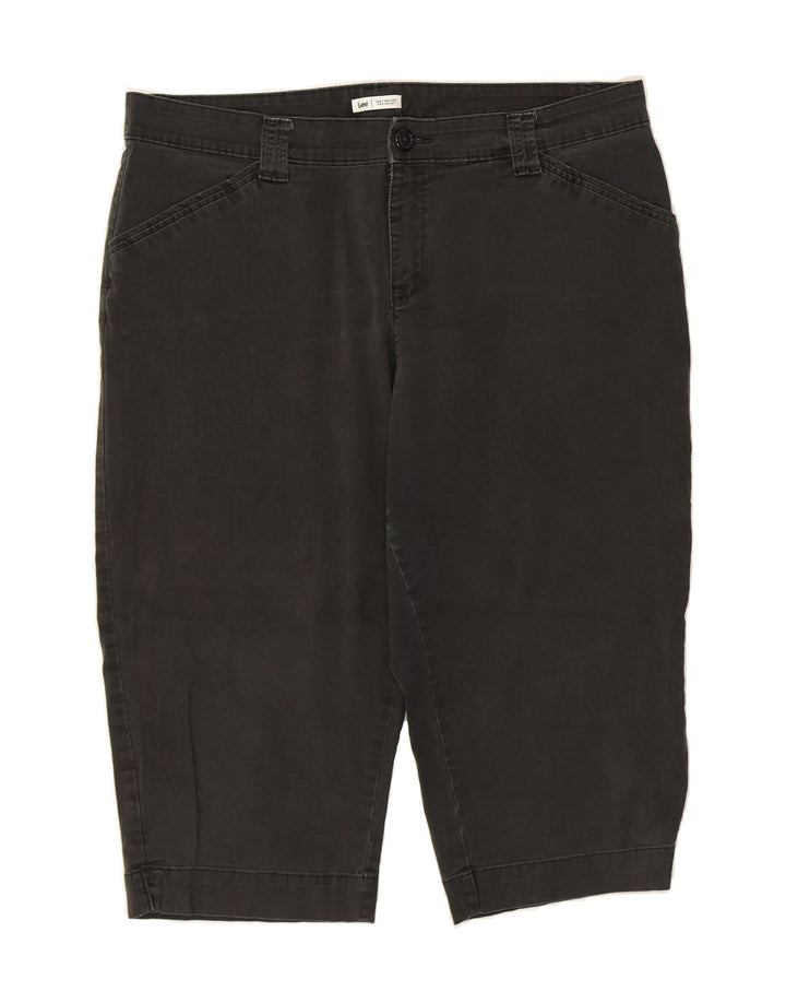 LEE Womens High Waist Bermuda Shorts US 16 2XL W38  Grey Cotton Vintage Lee and Second-Hand Lee from Messina Hembry 