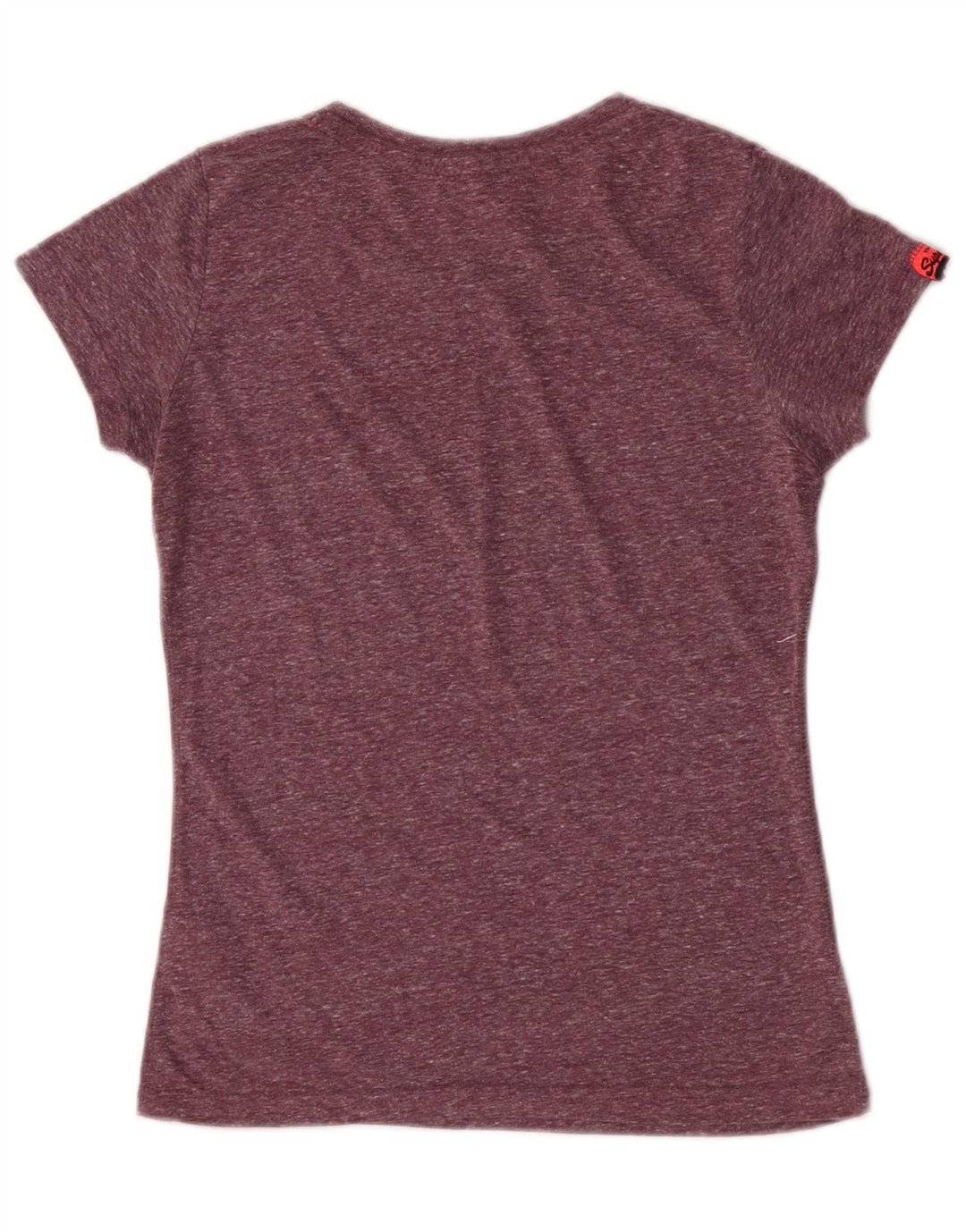 Camiseta gráfica feminina Superdry Top UK 10 pequeno poliéster roxo