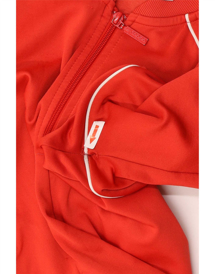Adidas Womens Tracksuit Top Jacket UK 12 Médio Algodão Vermelho