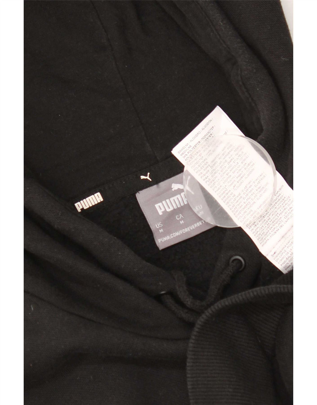 Puma masculino gráfico moletom com capuz médio algodão preto