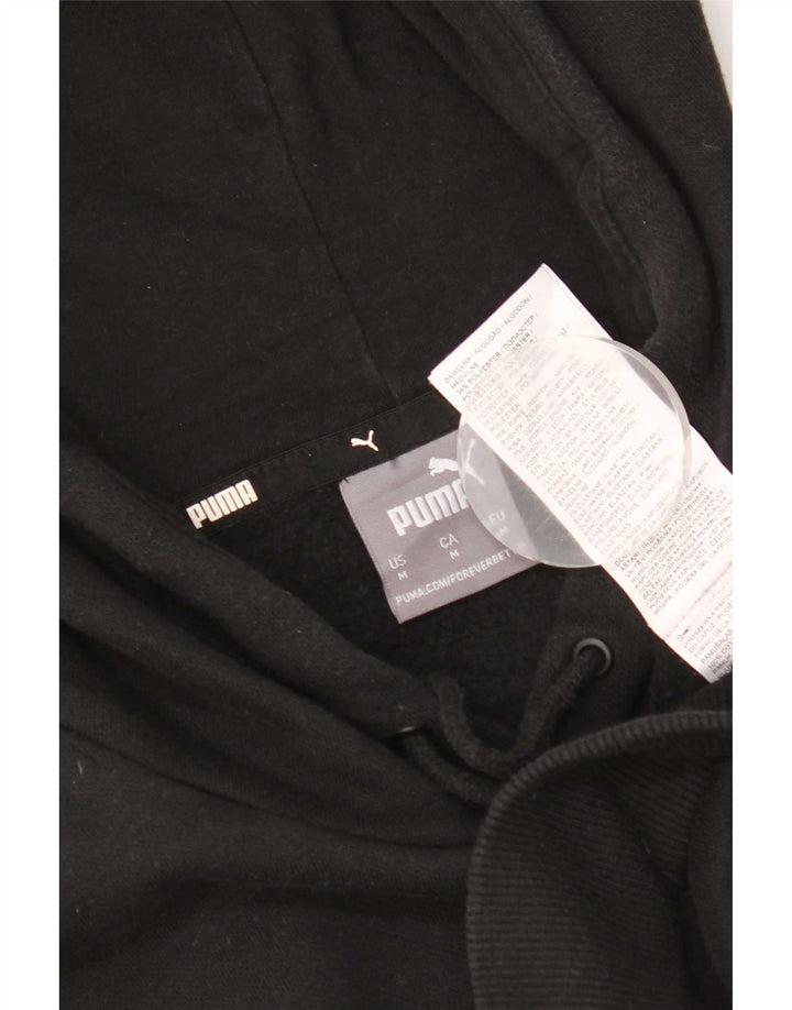 Puma masculino gráfico moletom com capuz médio algodão preto