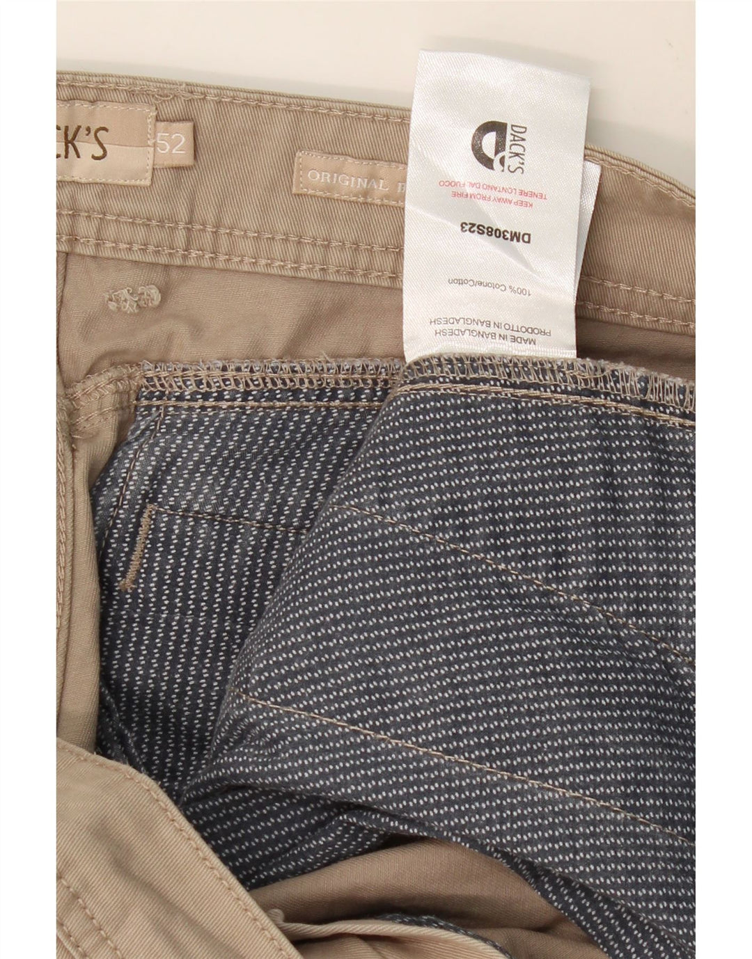 DACK'S Shorts Cargo Masculino Regular Fit IT 52 XL W36 Algodão Bege