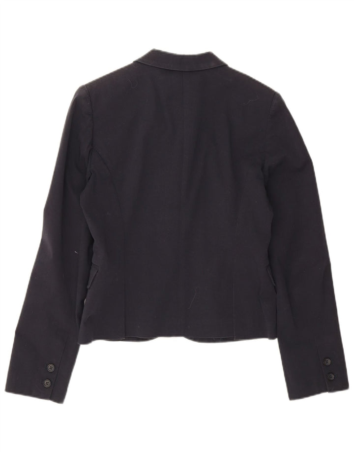 Jaqueta blazer feminina Stefanel crop 3 botões EU 38 algodão azul marinho médio
