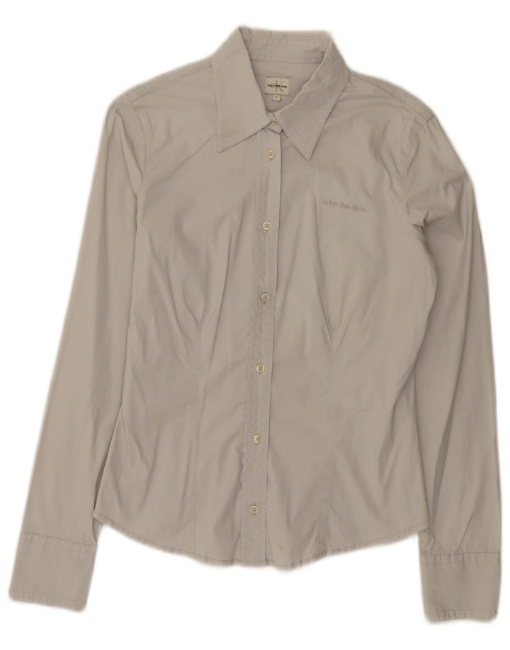 Camisa Calvin Klein Jeans Feminina Brasil 12 Algodão Cinza Médio