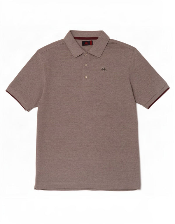 Camisa polo masculina Kappa algodão manchado cinza médio