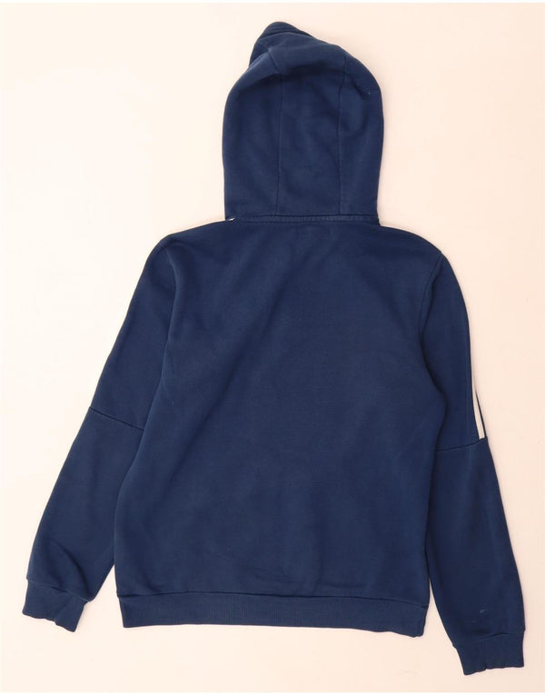 Adidas Mens Zip Neck Hoodie Jumper Pequeno Algodão Azul Marinho