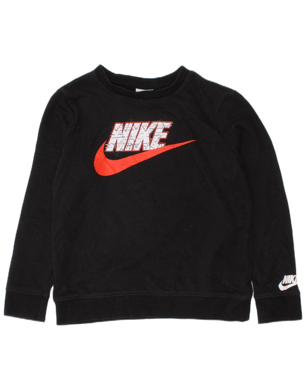 NIKE Meninos Graphic Sweatshirt Jumper 6-7 Anos Grande Preto