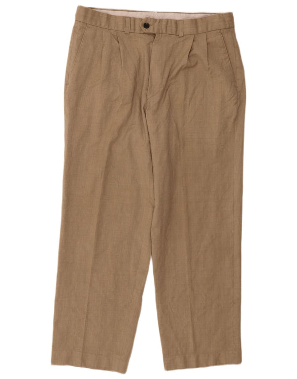 Calça masculina Marks & Spencer St. Michael Crop Pegged Suit W32 L26 bege