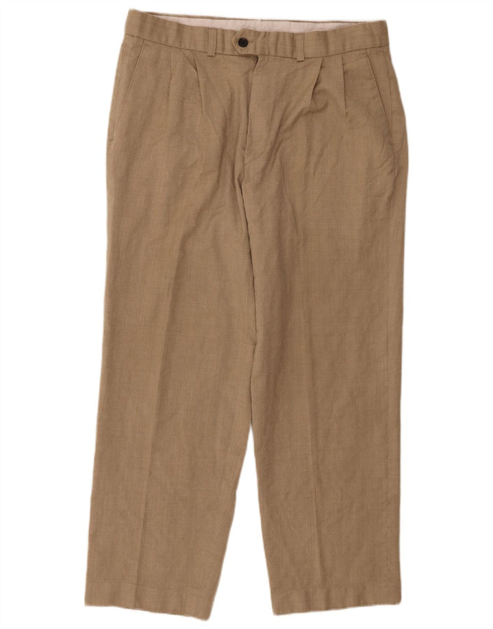 Calça masculina Marks & Spencer St. Michael Crop Pegged Suit W32 L26 bege