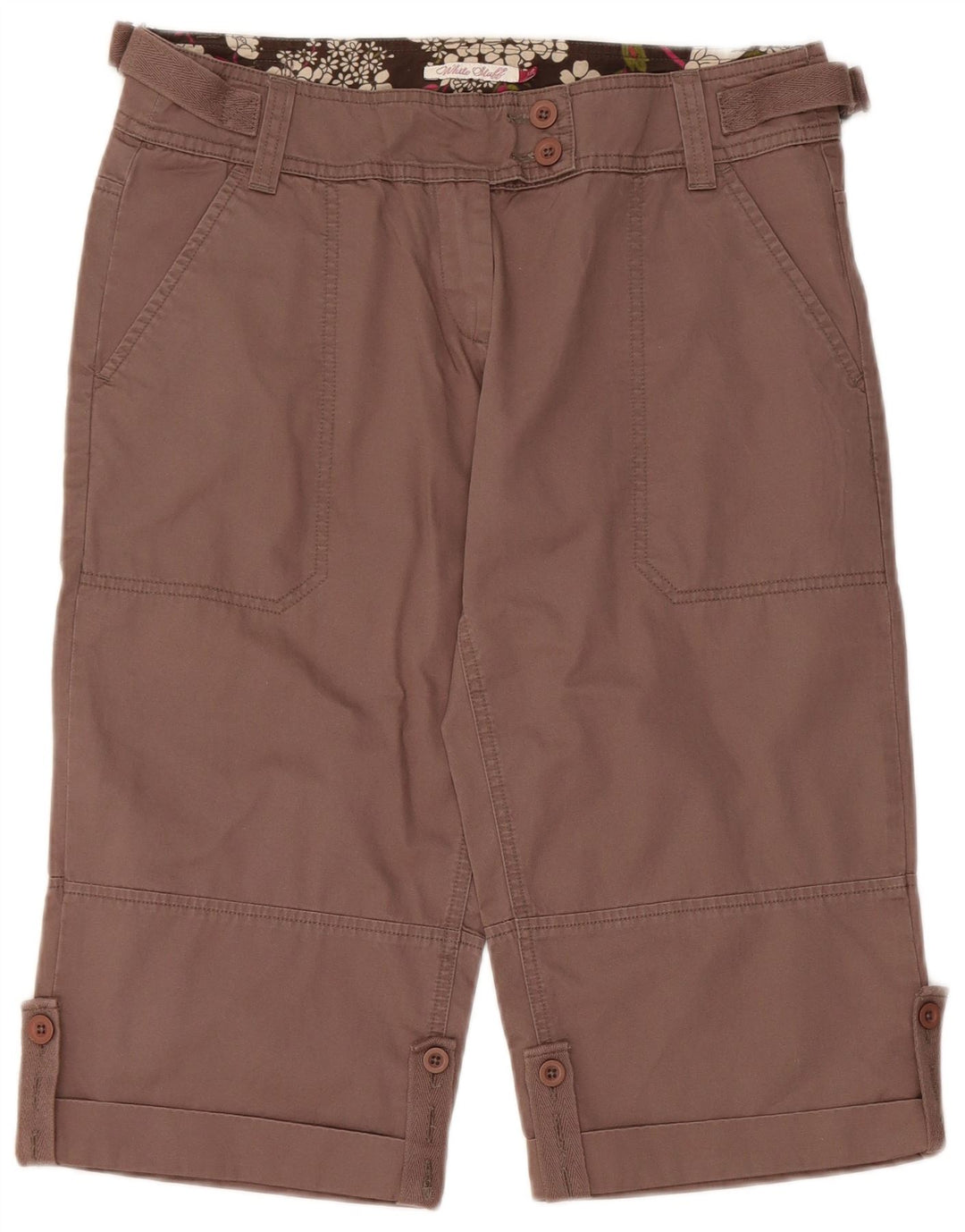Bermuda Chino Feminina White Stuff UK 12 Médio W32 Algodão Marrom