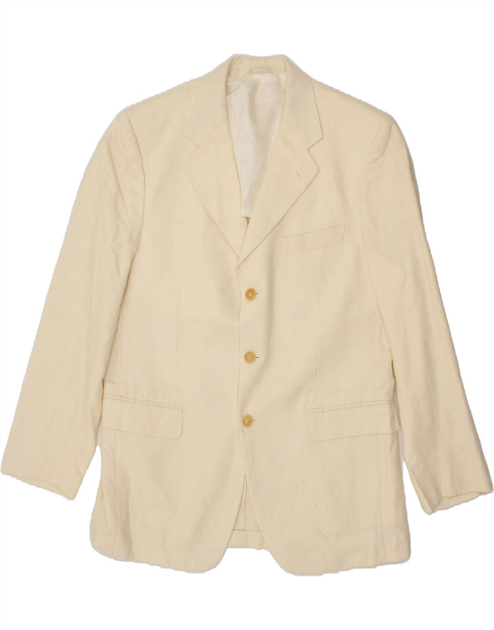 Jaqueta blazer masculina PIERRE CARDIN com 3 botões IT 50 grande linho bege