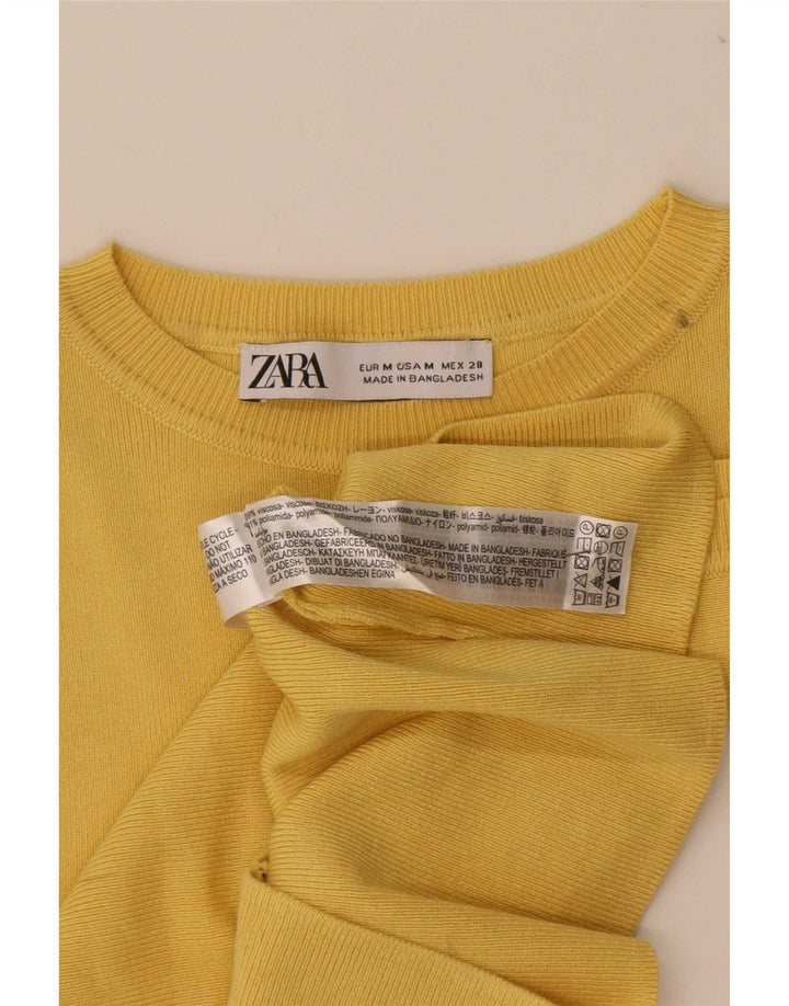 Colete feminino Zara Top UK 12 viscose amarela média