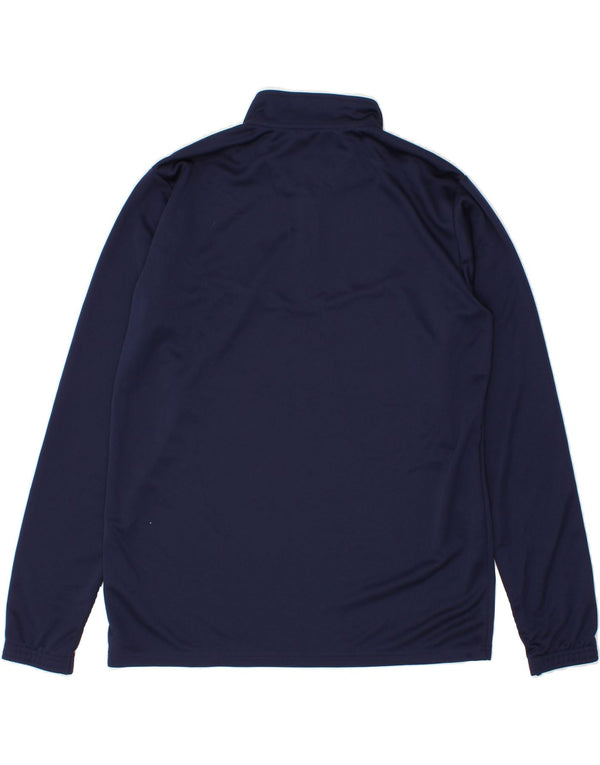 PUMA Mens Zip Neck Pullover Treino Top Grande Azul Marinho Poliéster
