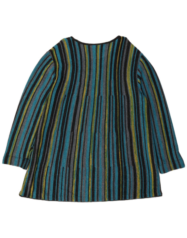 Vestido jumper feminino vintage de manga comprida Reino Unido 16 grande listrado multicolorido