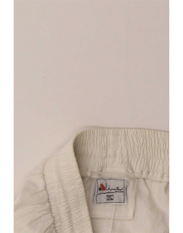 Shorts esportivos masculinos vintage XL branco colorblock