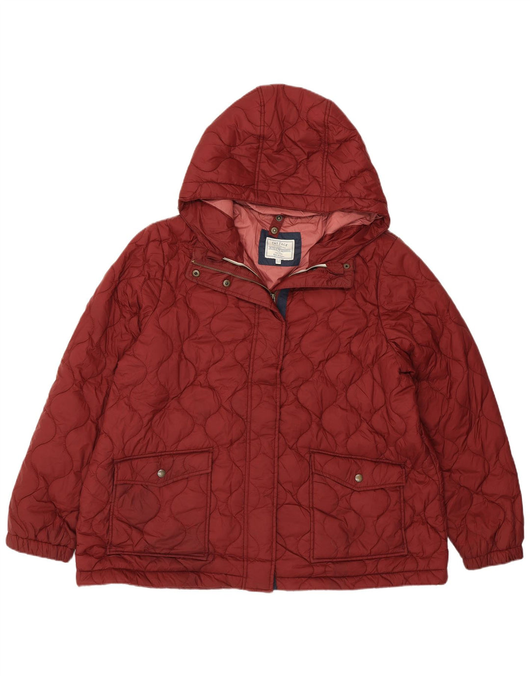 Jaqueta acolchoada com capuz feminina FAT FACE UK 20 2XL poliéster cor de vinho