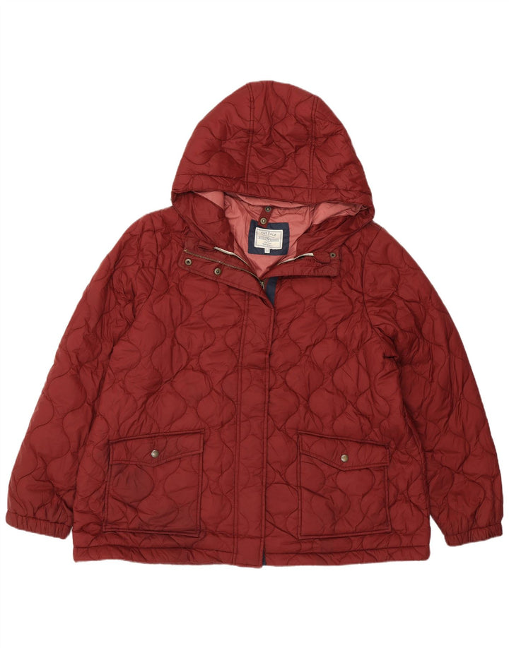 Jaqueta acolchoada com capuz feminina FAT FACE UK 20 2XL poliéster cor de vinho