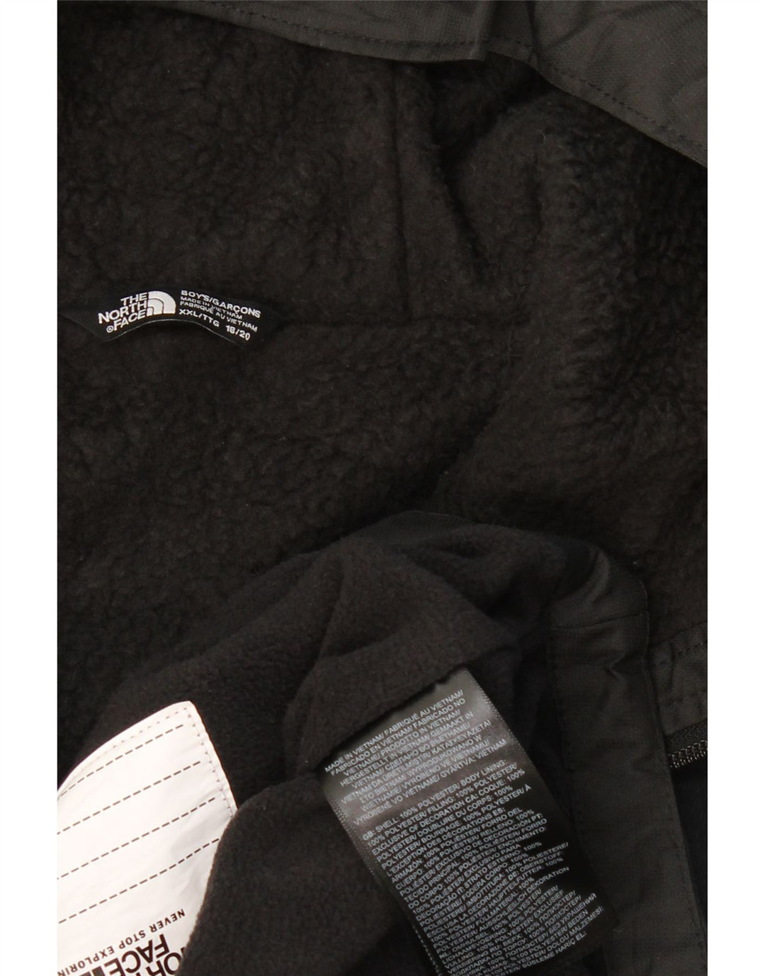 Jaqueta corta-vento com capuz para meninos THE NORTH FACE 15-16 anos 2XL preto